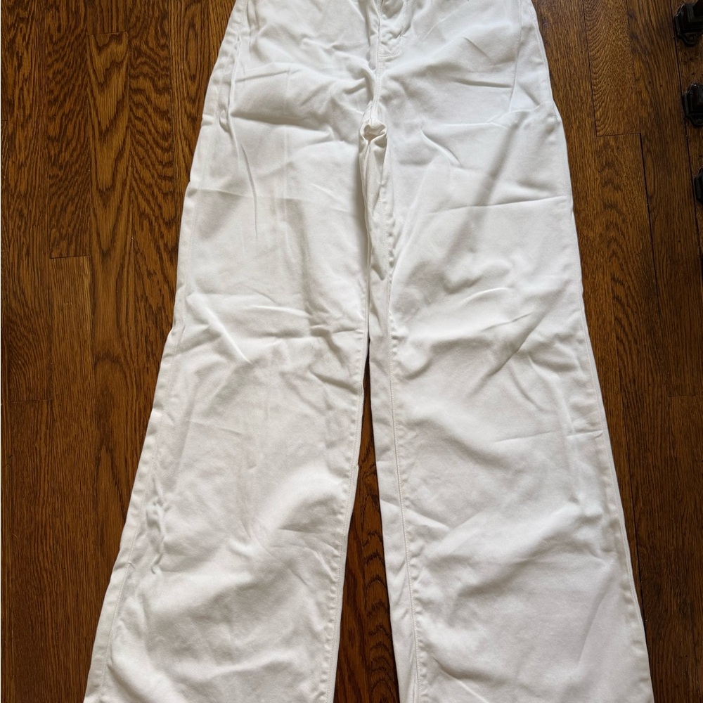 L'AGENCE White High-Rise Wide Leg Pants